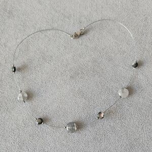 Floating Freshwater necklace clear fishing line dainty choker pearl clean beauty